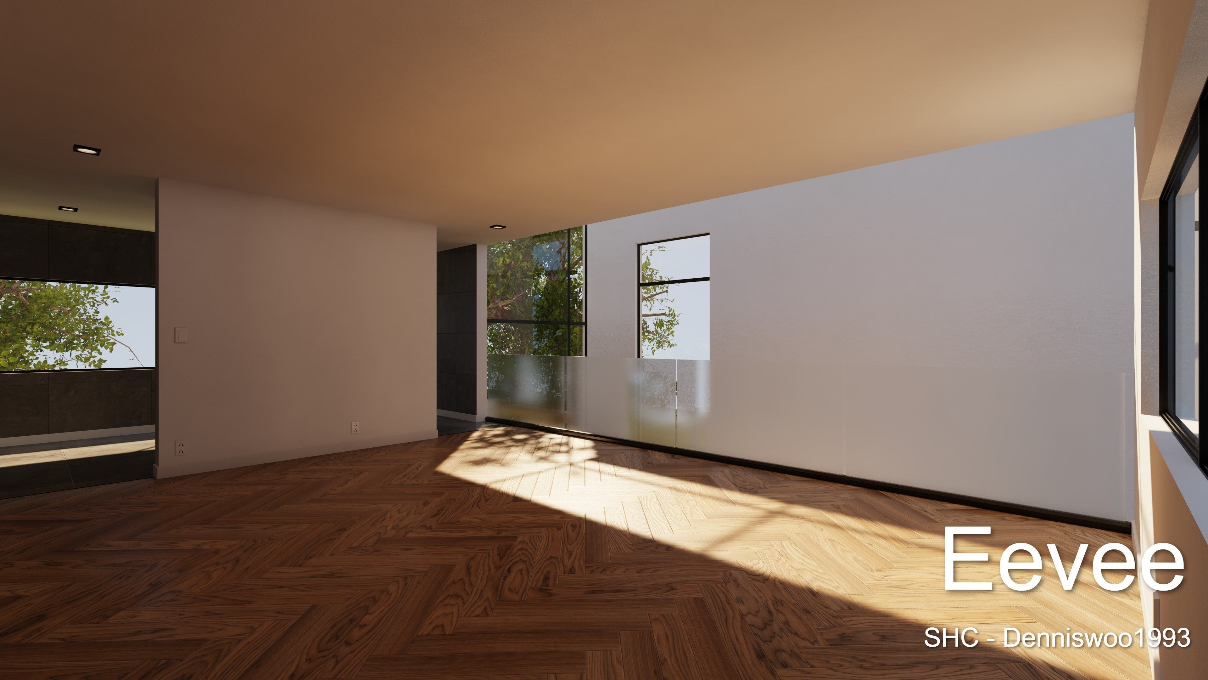 Modern villa 2021 Blender Eevee and Cycles 2 without furniture Low-poly 3D model_22