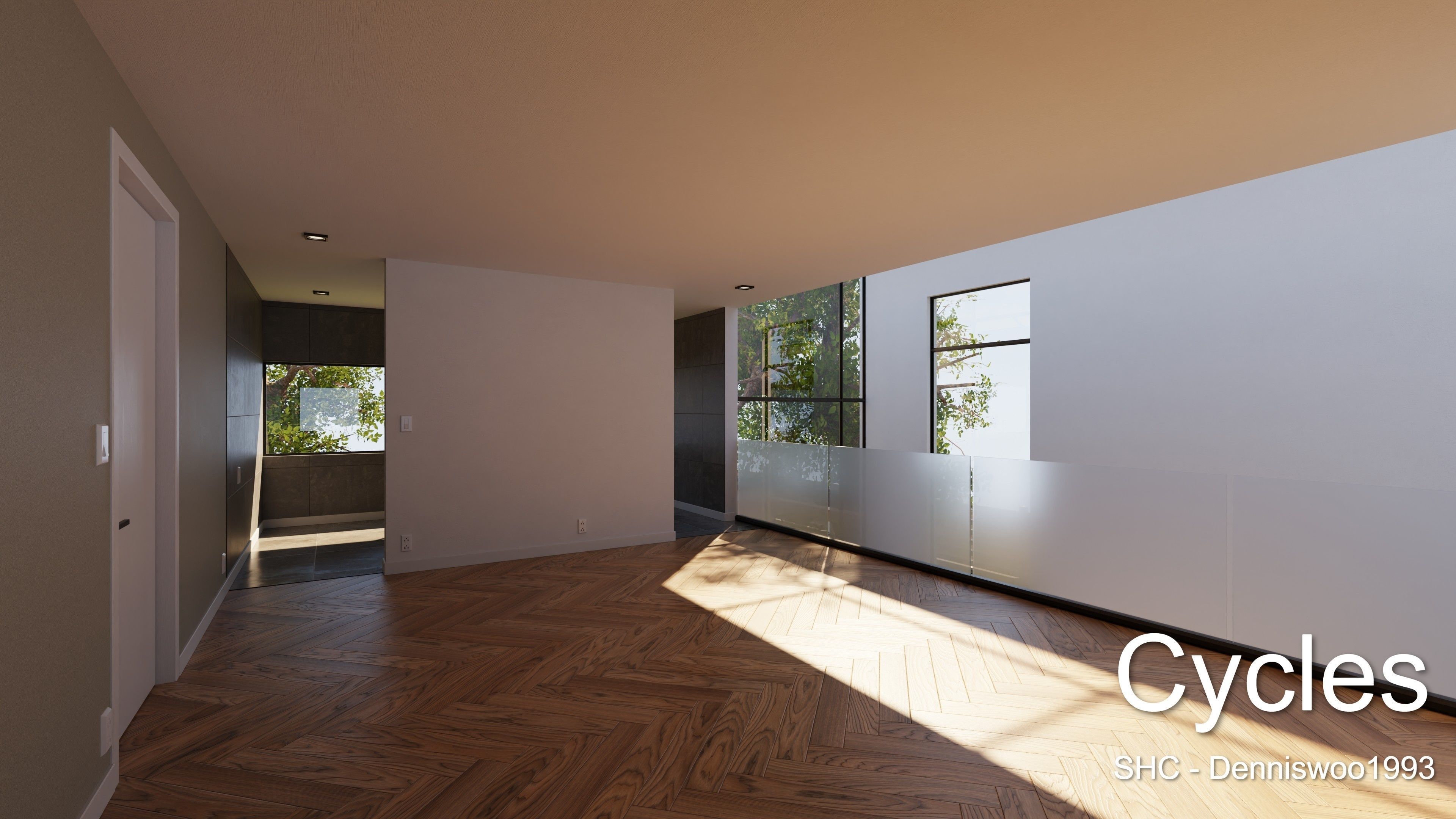 Modern villa 2021 Blender Eevee and Cycles 2 without furniture Low-poly 3D model_9