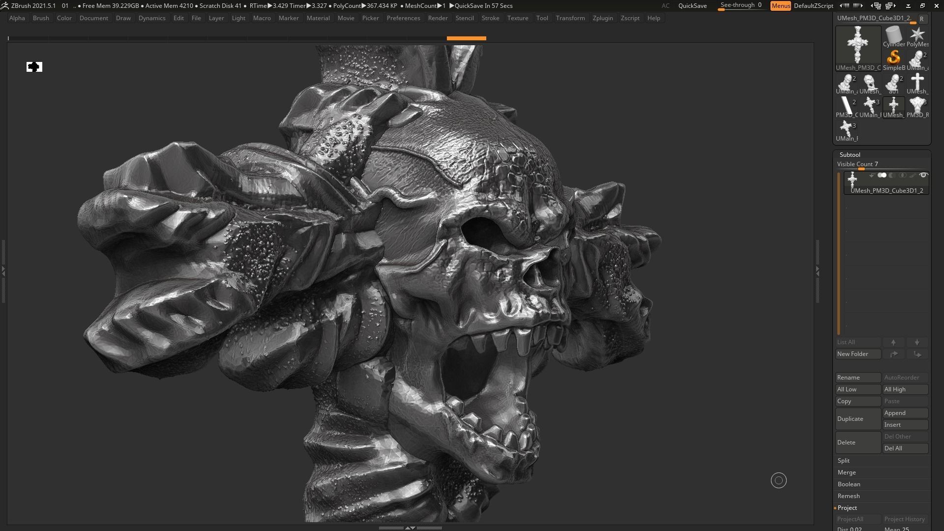Skull cross Pendant 3d print model 17 3D print model_7