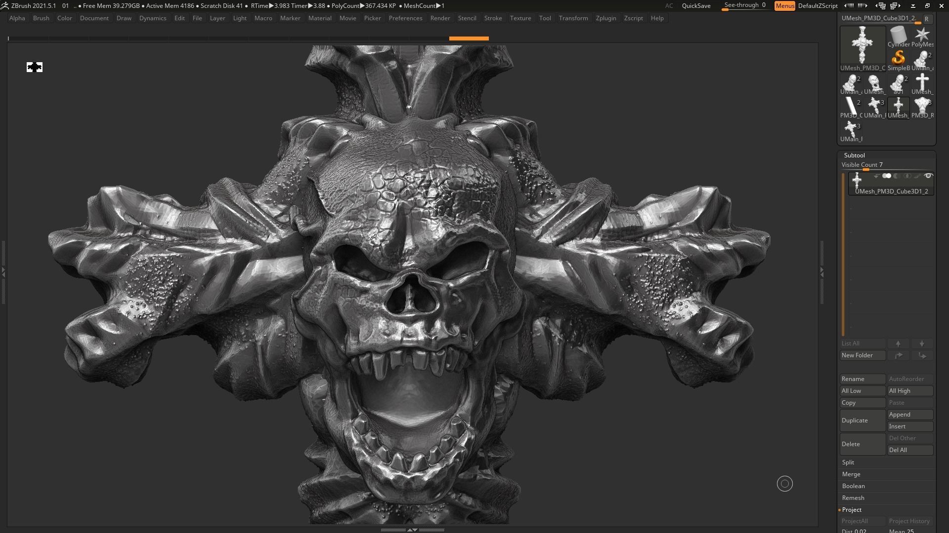 Skull cross Pendant 3d print model 17 3D print model_1