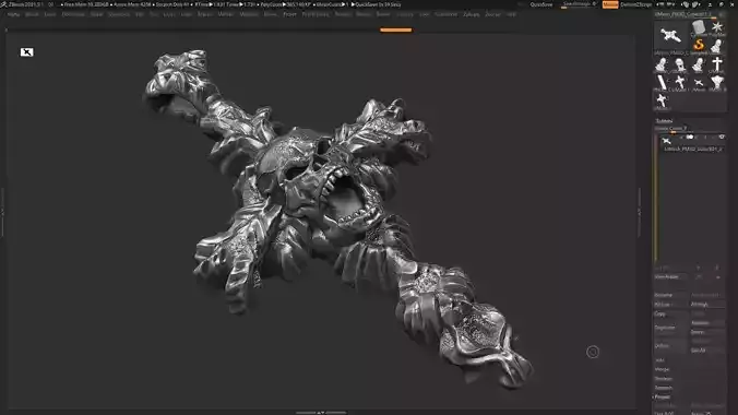 Skull cross Pendant 3d print model 17 3D print model
