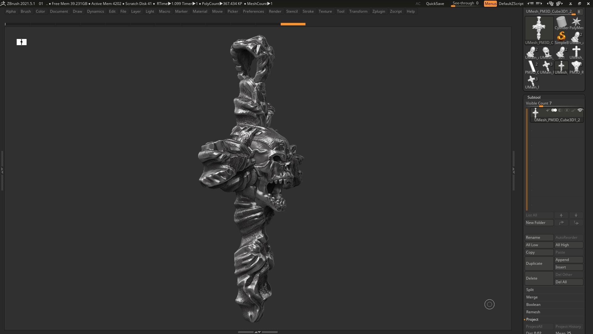 Skull cross Pendant 3d print model 17 3D print model_5