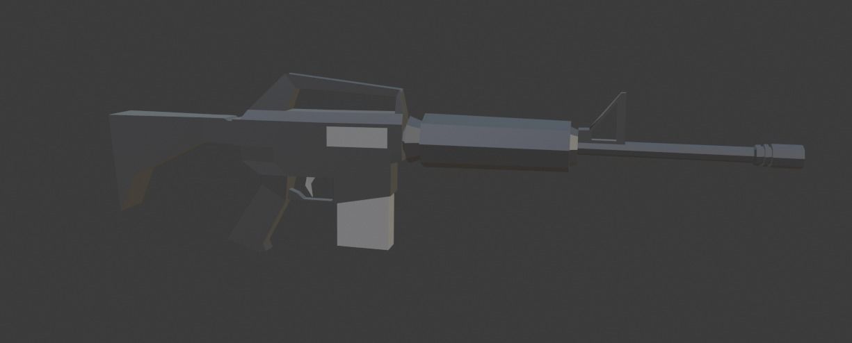 Low-Poly AR-15 ar - rifle Low-poly 3D model_8