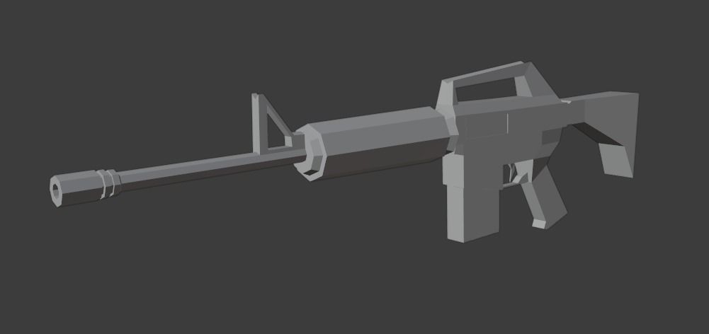 Low-Poly AR-15 ar - rifle Low-poly 3D model_6