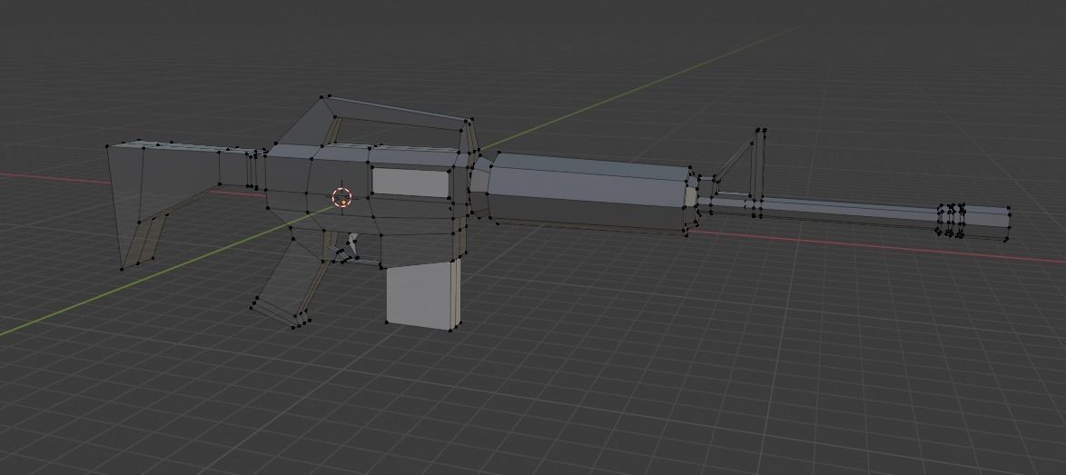 Low-Poly AR-15 ar - rifle Low-poly 3D model_1