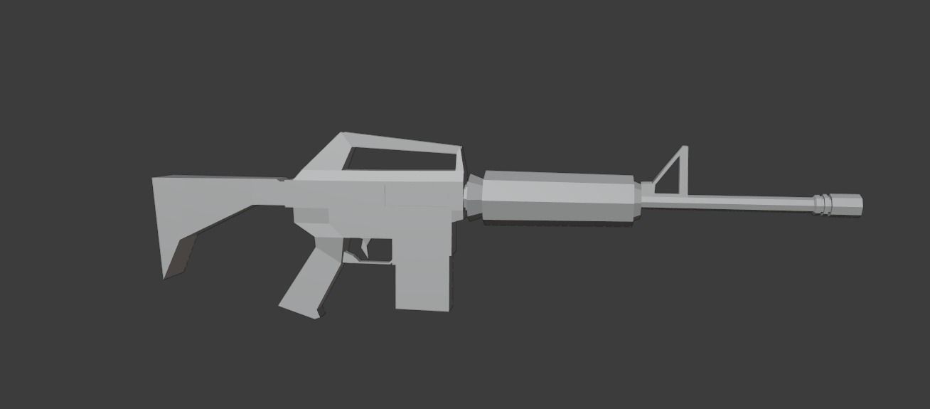 Low-Poly AR-15 ar - rifle Low-poly 3D model_5