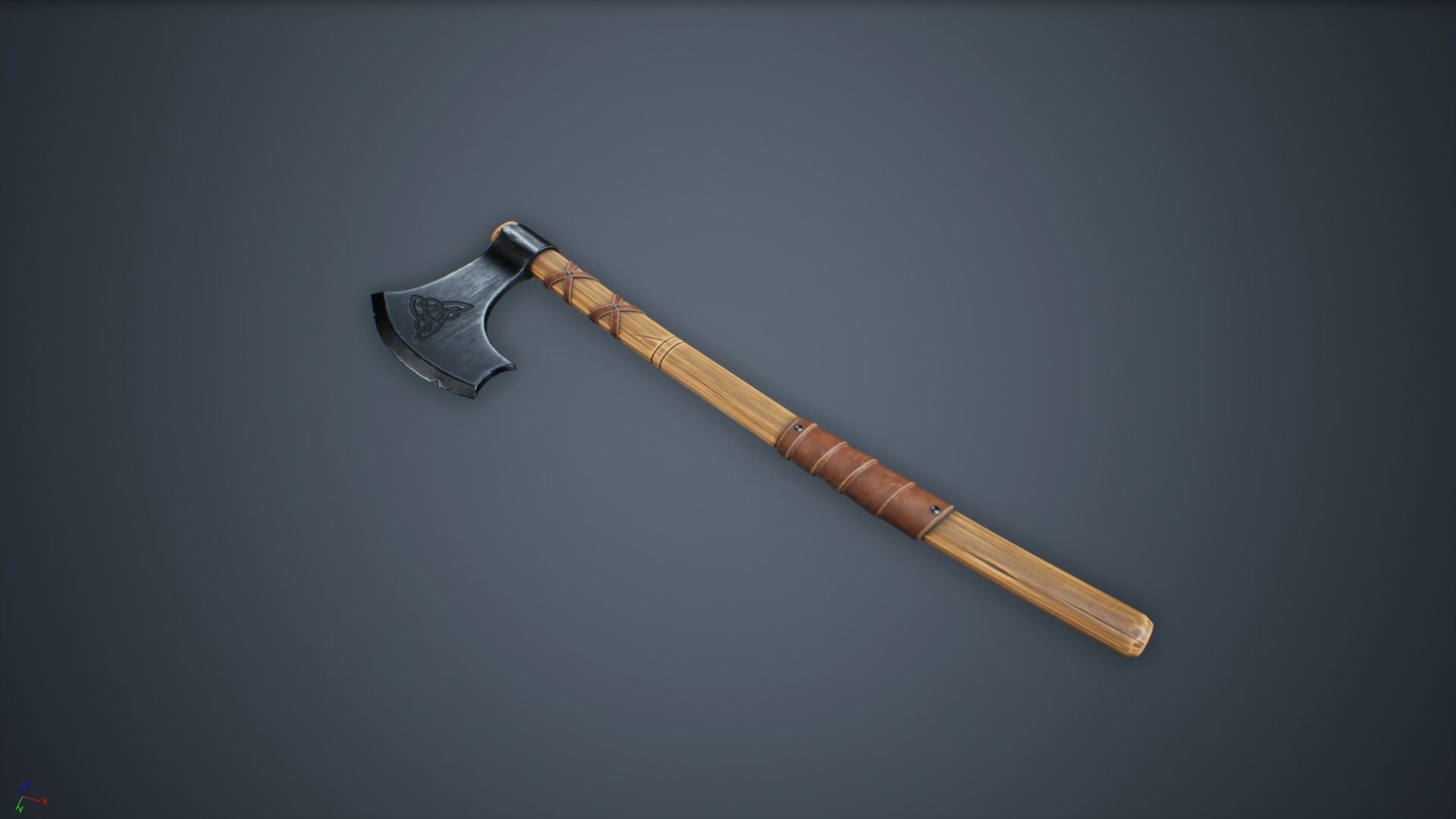 Viking Weapons - Medium Axe III Low-poly 3D model_4