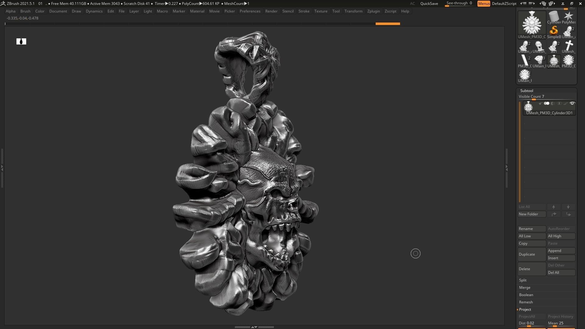 Skull Pendant 3d print model 18 3D print model_6