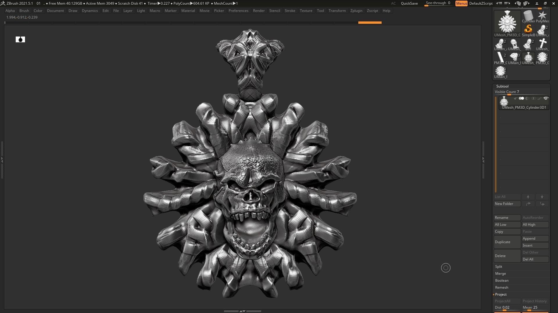 Skull Pendant 3d print model 18 3D print model_3