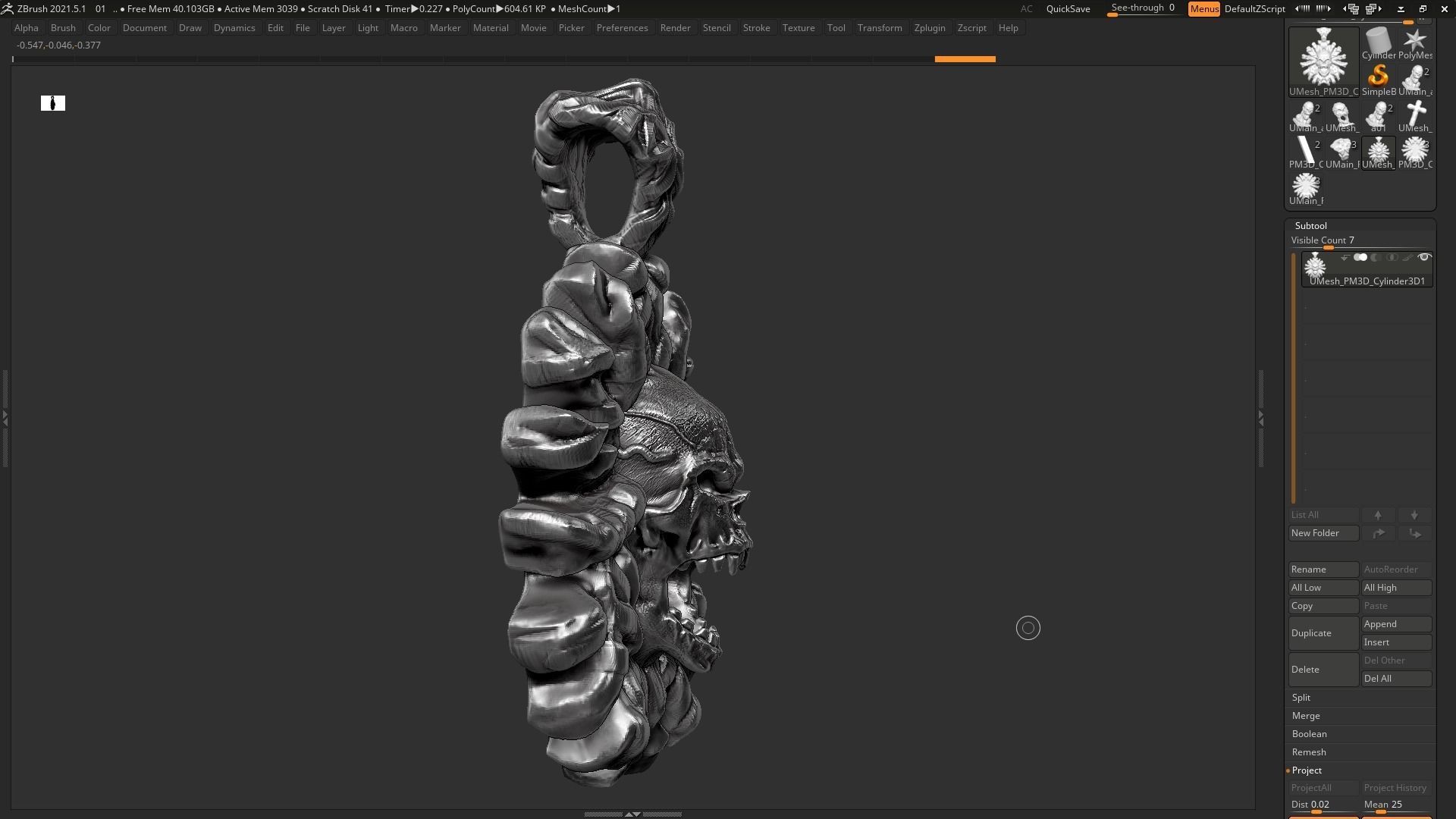 Skull Pendant 3d print model 18 3D print model_7