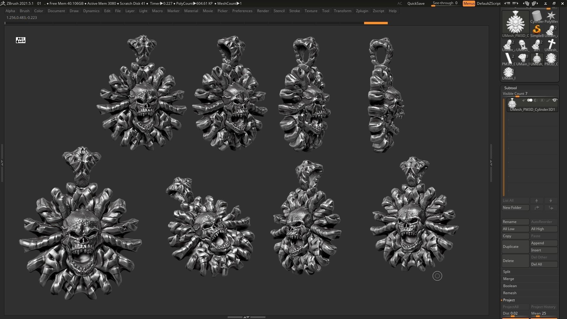 Skull Pendant 3d print model 18 3D print model_9