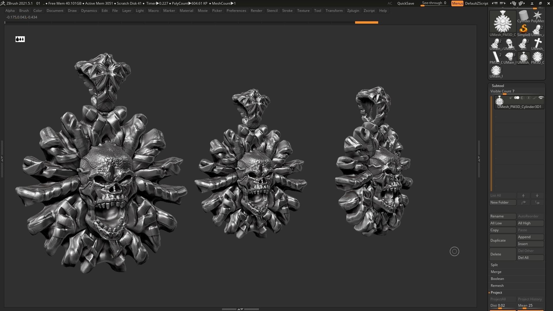 Skull Pendant 3d print model 18 3D print model_2