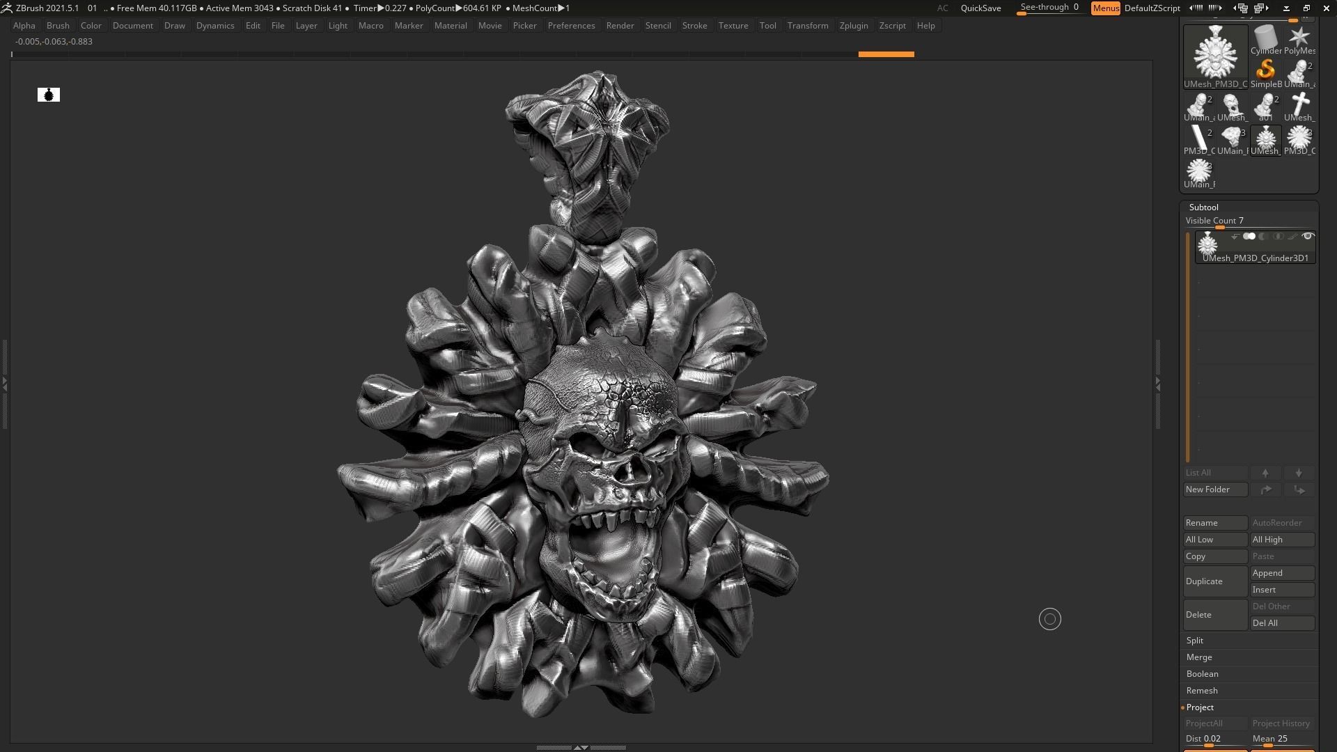 Skull Pendant 3d print model 18 3D print model_4