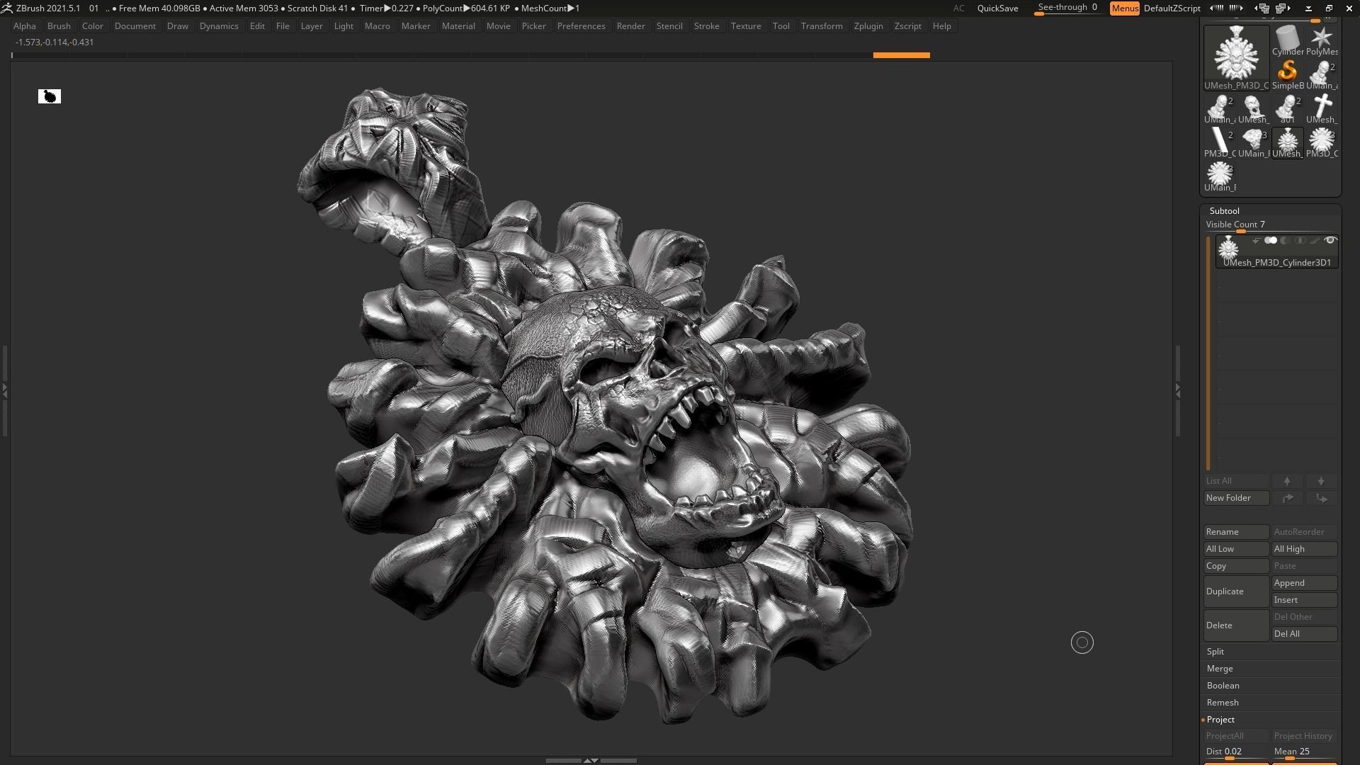 Skull Pendant 3d print model 18 3D print model_1