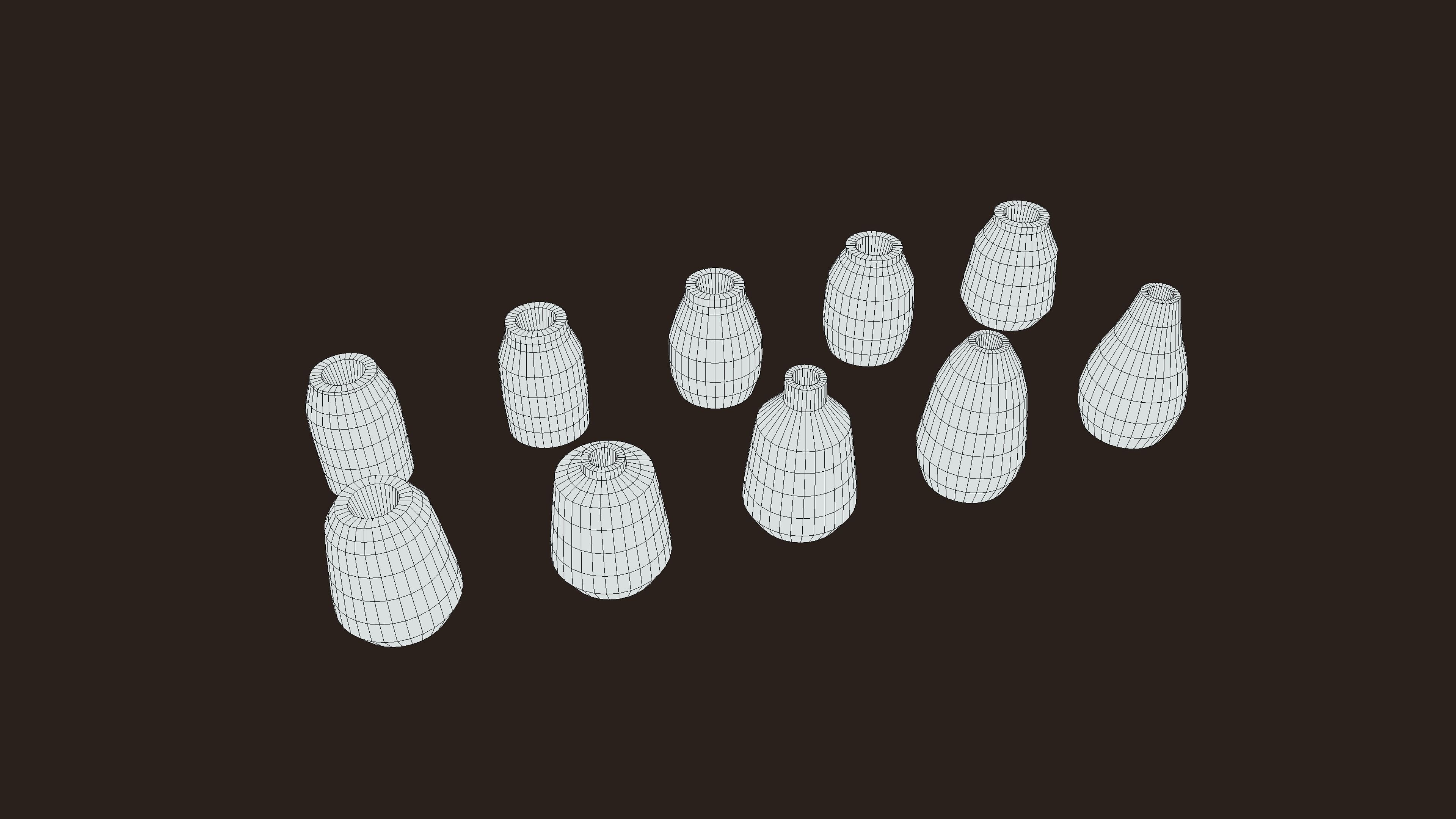 Stylized PBR Urn Pot 2 Pack Low-poly 3D model_4