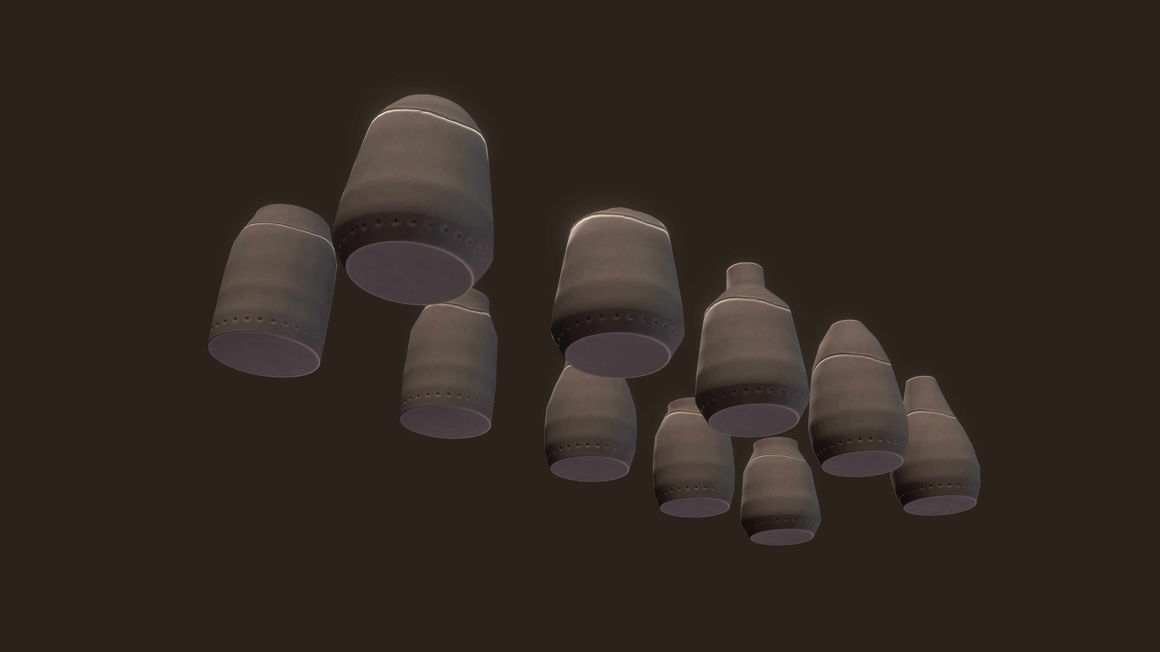 Stylized PBR Urn Pot 2 Pack Low-poly 3D model_2