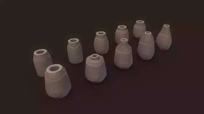 Stylized PBR Urn Pot 2 Pack