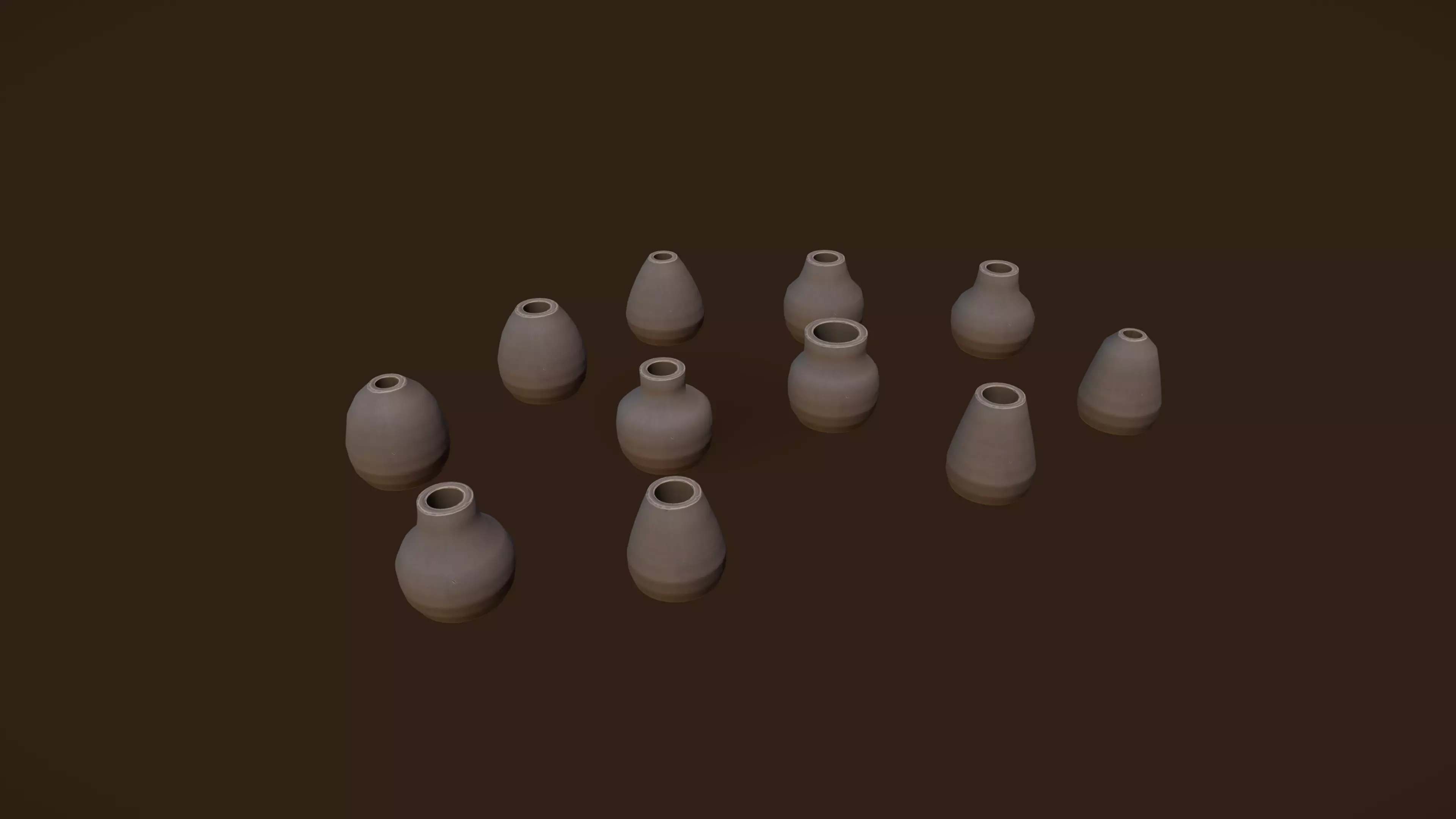 Stylized PBR Urn Pot 3 Pack Low-poly 3D model_0