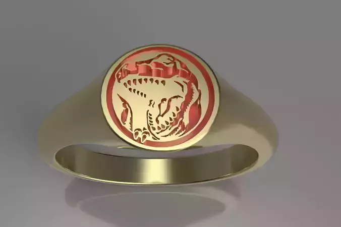 Red Power Ranger Signet Ring 3D print model