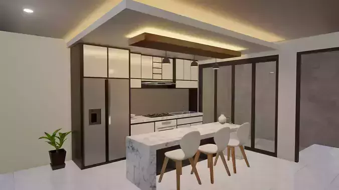 Blender Eevee Minimalist Home Design Low-poly 3D model 3D model
