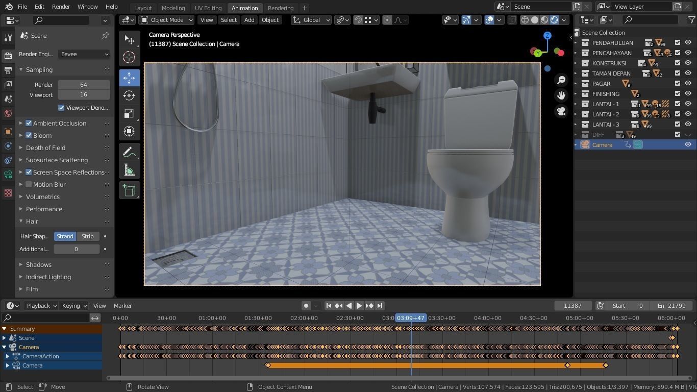 Blender Eevee Minimalist Home Design Low-poly 3D model 3D model_17