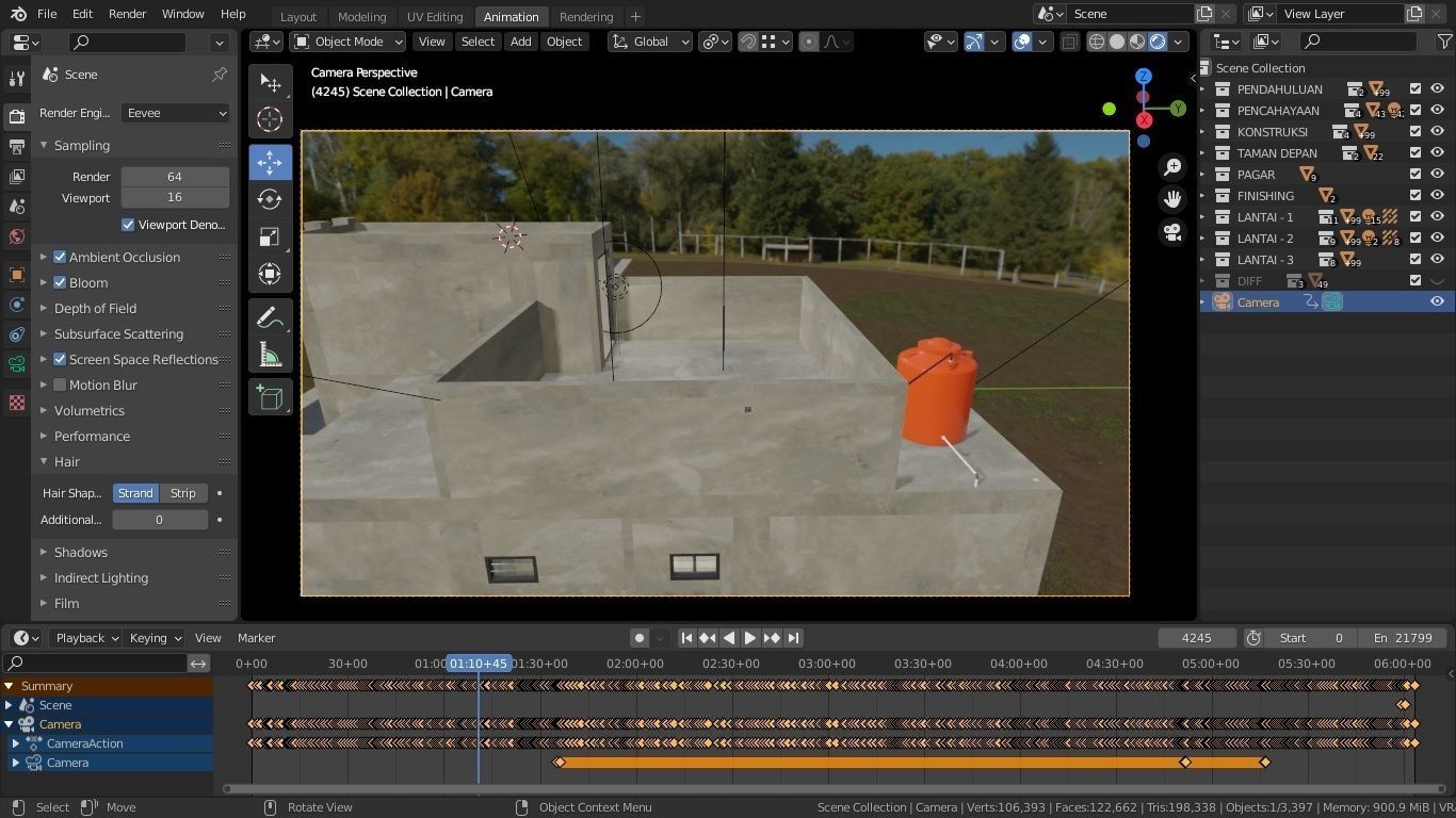 Blender Eevee Minimalist Home Design Low-poly 3D model 3D model_14