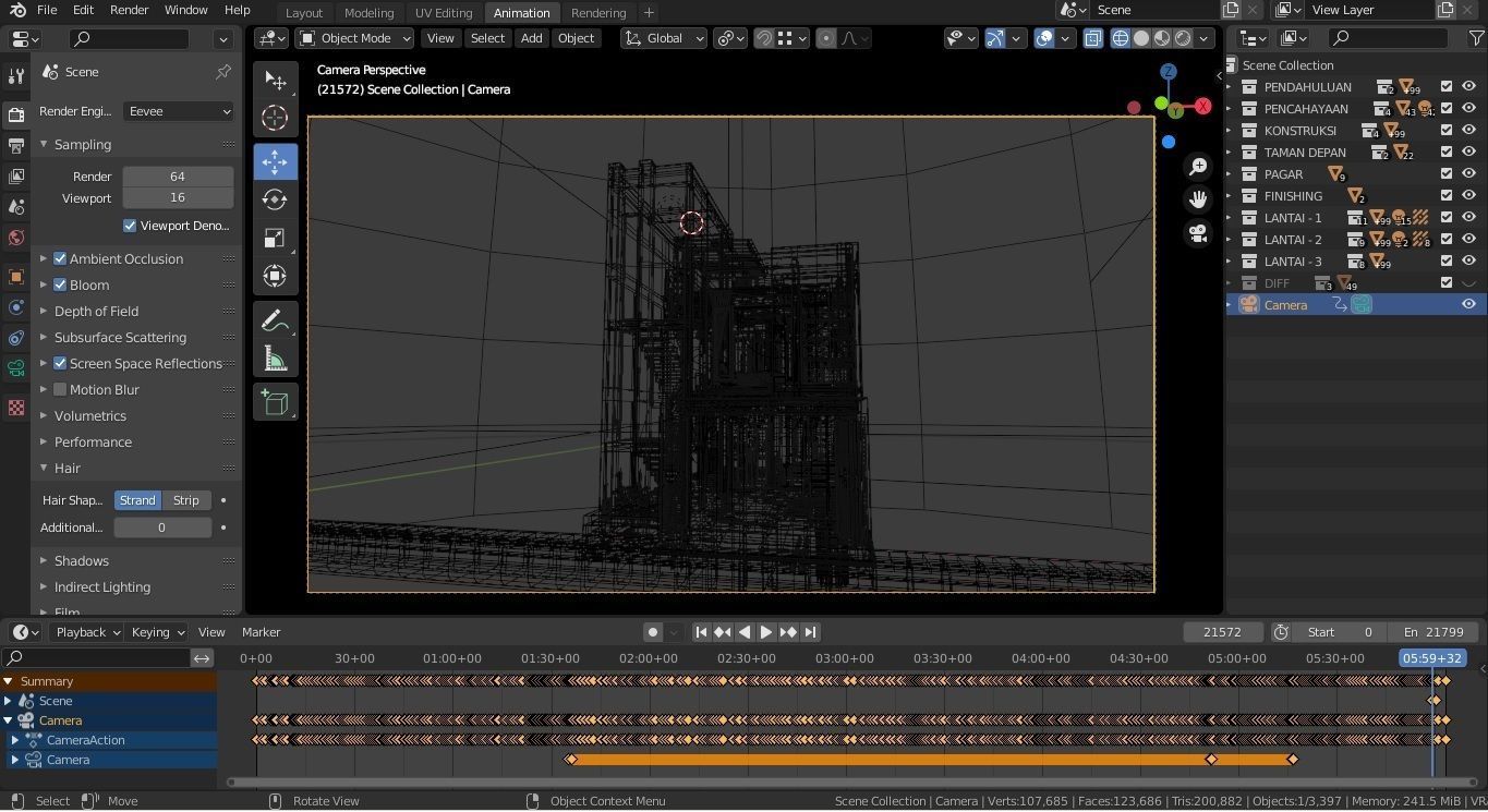 Blender Eevee Minimalist Home Design Low-poly 3D model 3D model_5