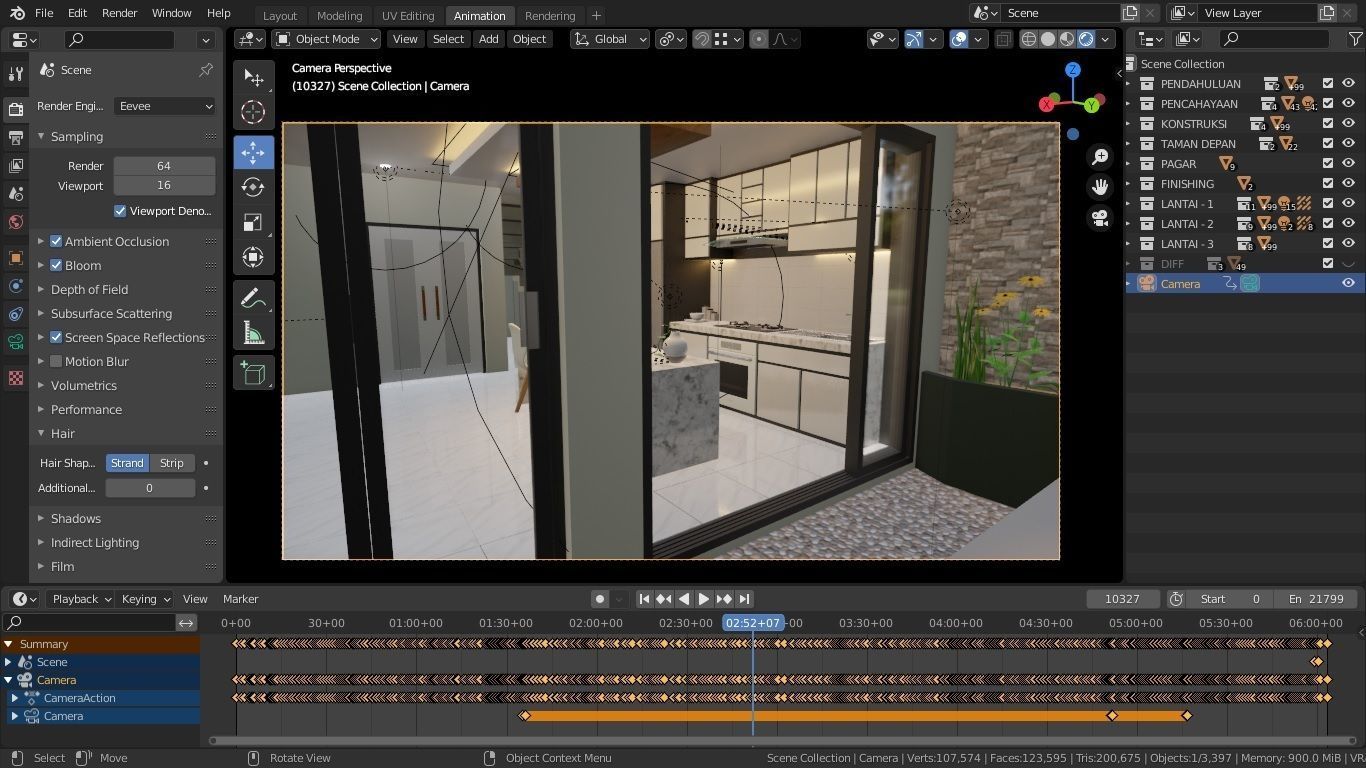 Blender Eevee Minimalist Home Design Low-poly 3D model 3D model_18
