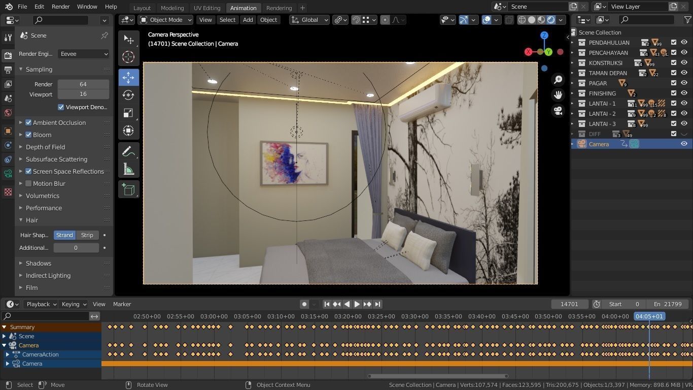 Blender Eevee Minimalist Home Design Low-poly 3D model 3D model_21