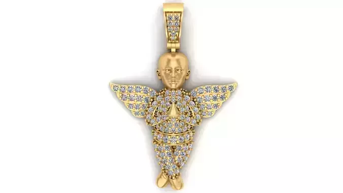 Diamond Angel pendant 3D print model