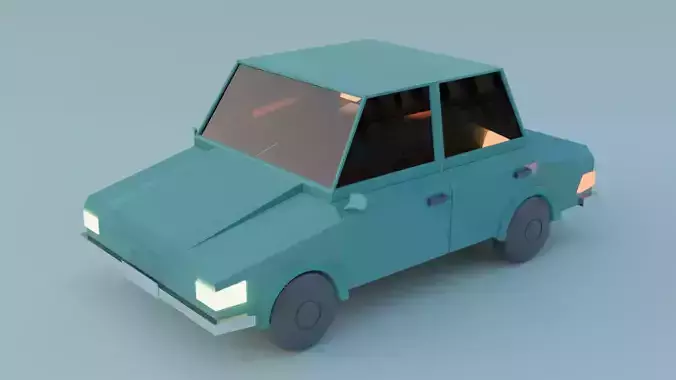 Blue Cartoon Car