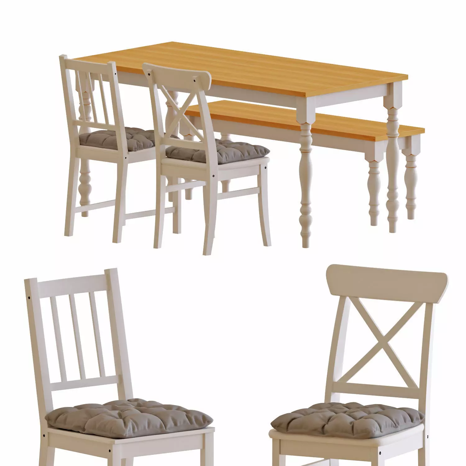 SKOGSTORP Table and Chairs 3D model