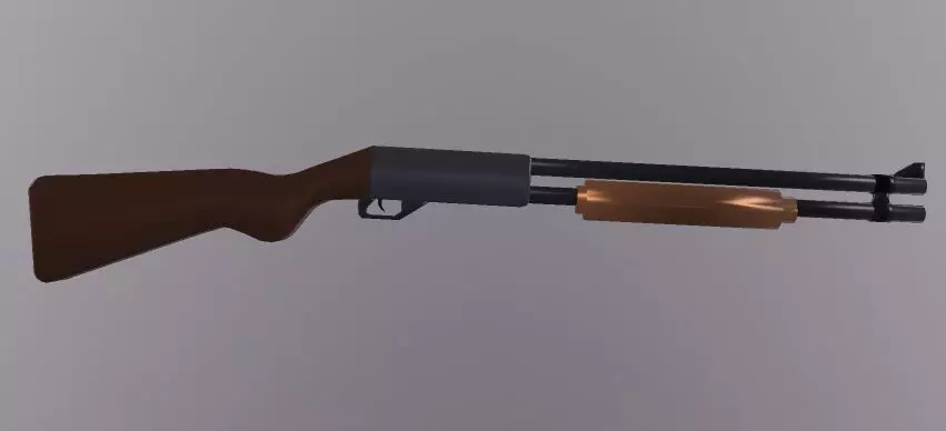 Pump Shotgun Free low-poly 3D model_0