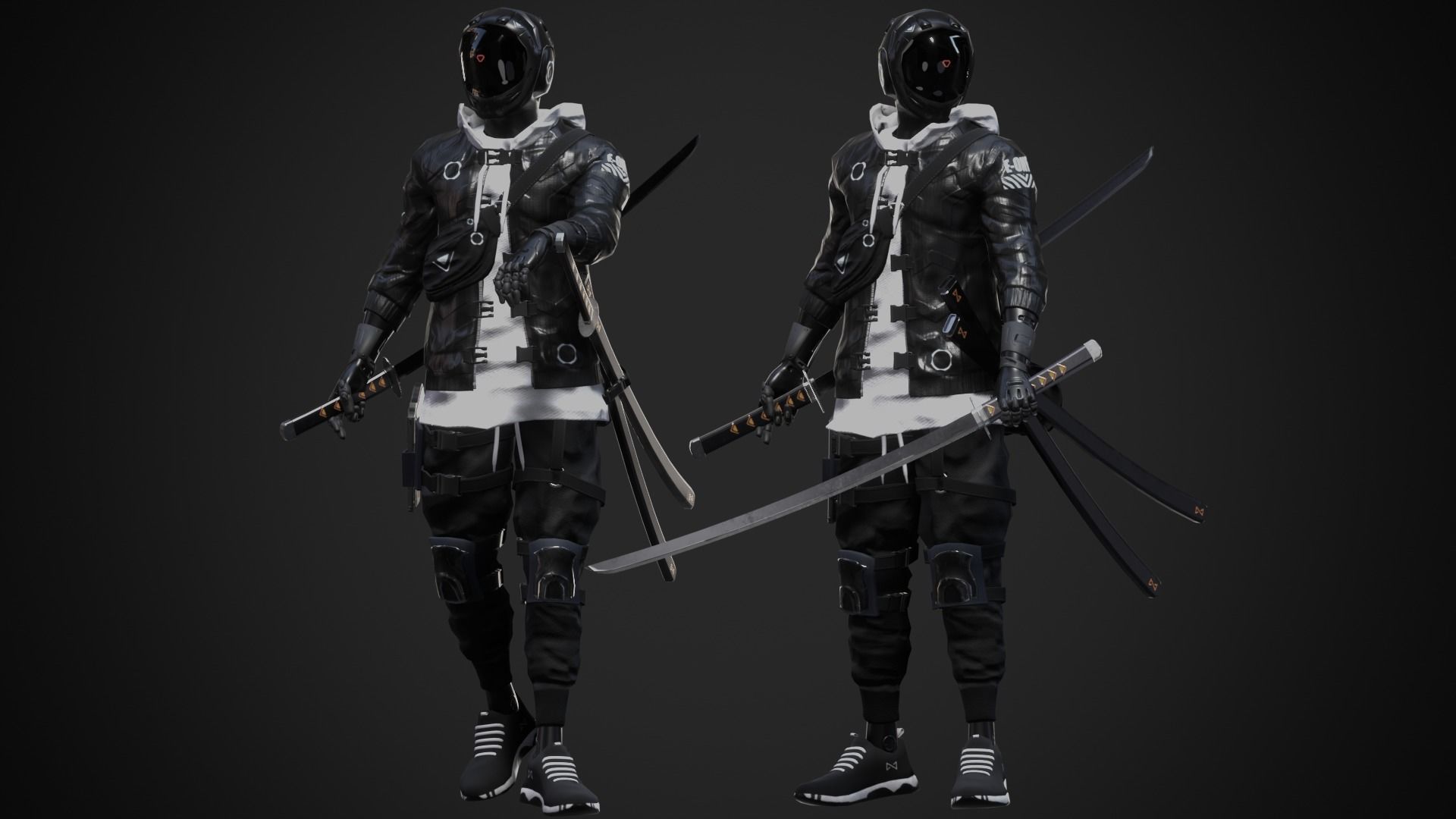 Cyberpunk Azura Robot Low-poly 3D model_1