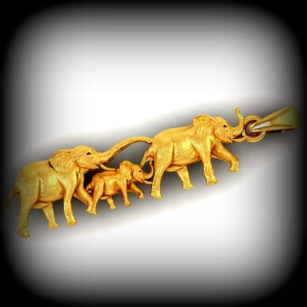 animal elephant family pendant stl 3D print model