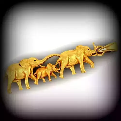 animal elephant family pendant stl 