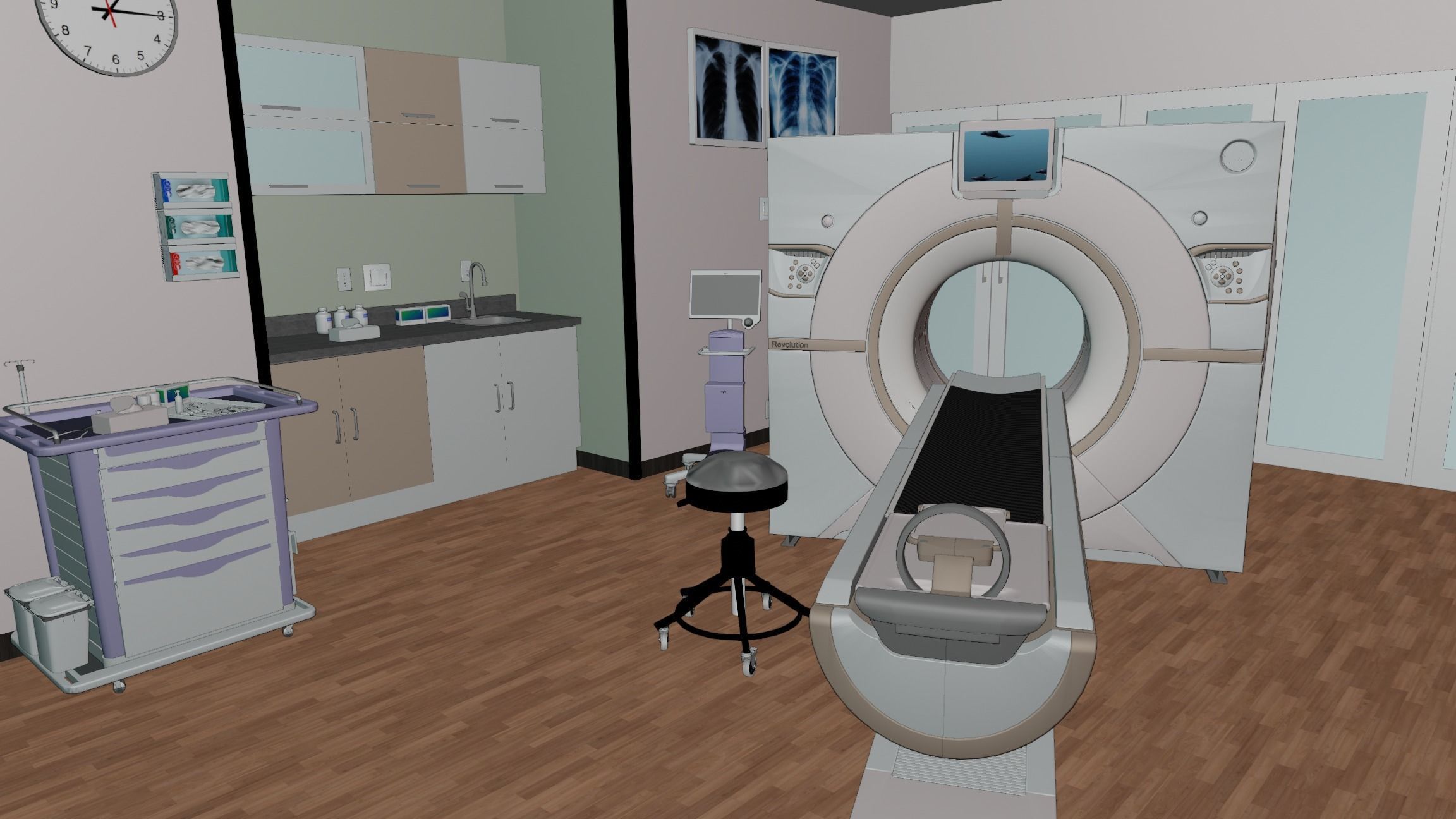 Medical Spaces-Radiology-CT-Scan  Room 3D model_9