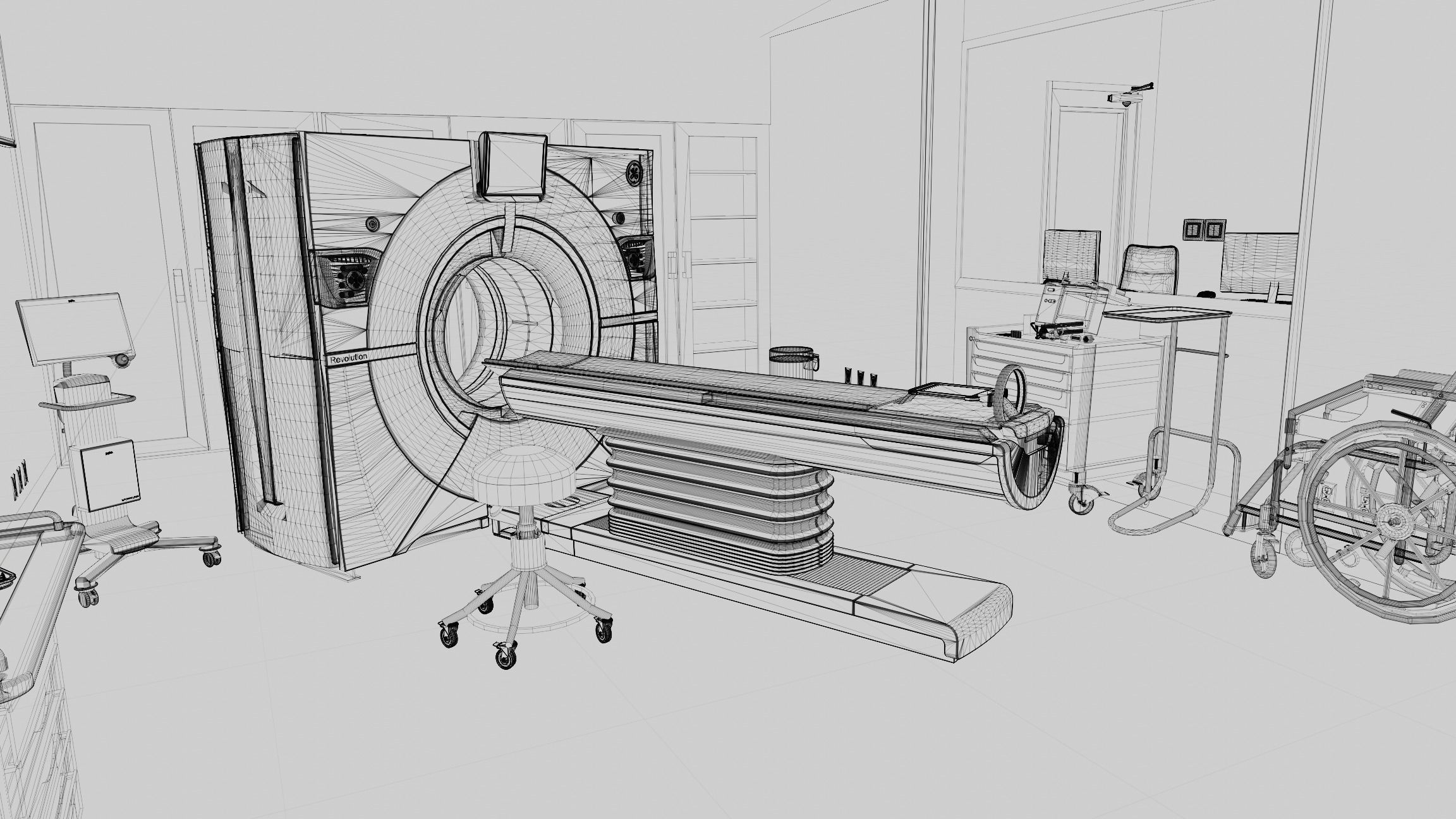 Medical Spaces-Radiology-CT-Scan  Room 3D model_10