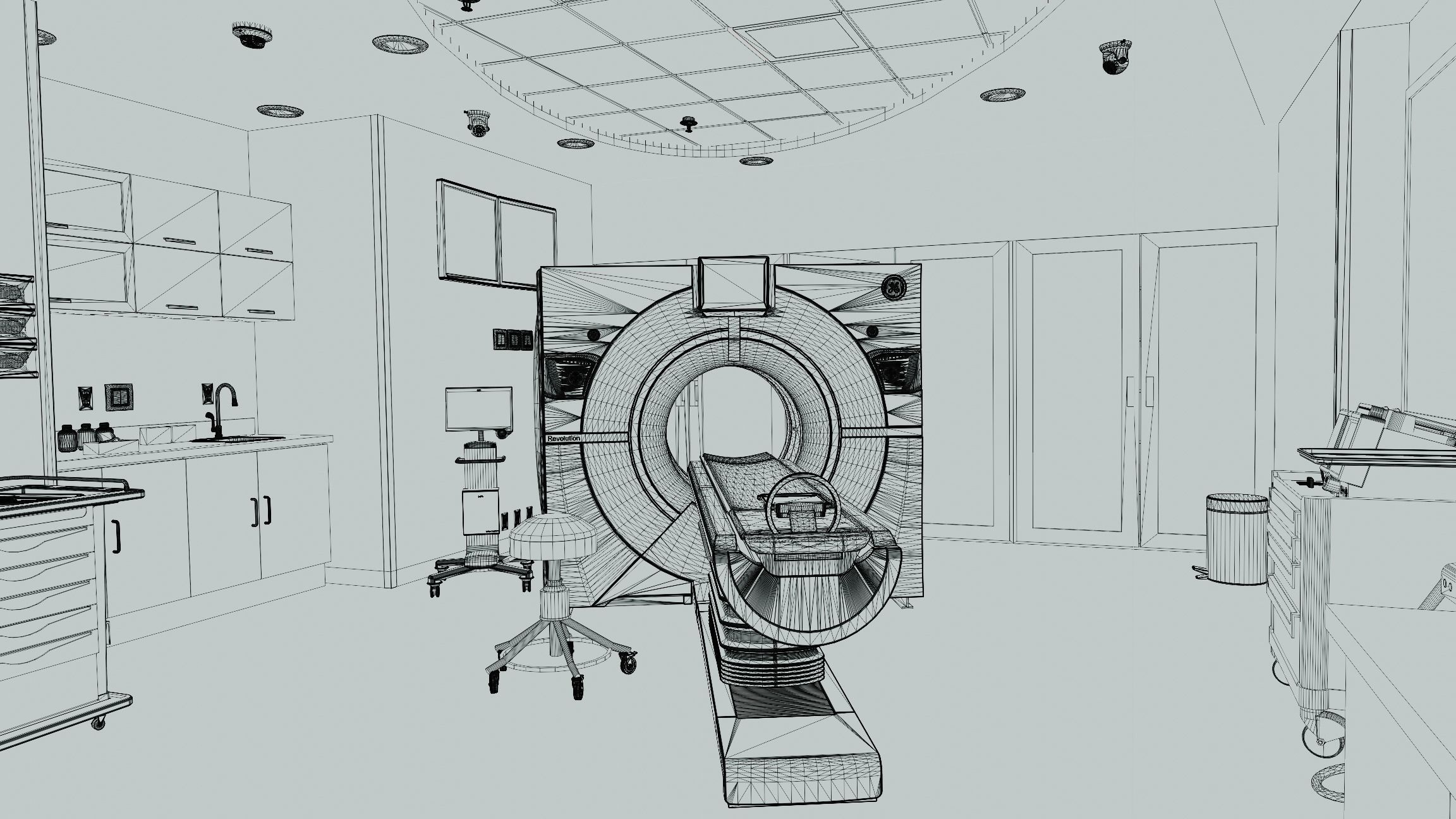 Medical Spaces-Radiology-CT-Scan  Room 3D model_12