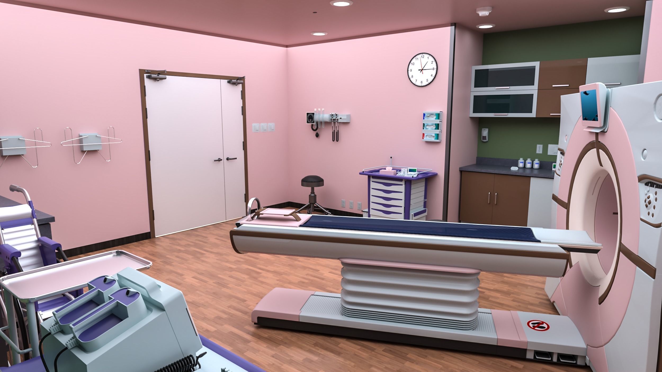 Medical Spaces-Radiology-CT-Scan  Room 3D model_4