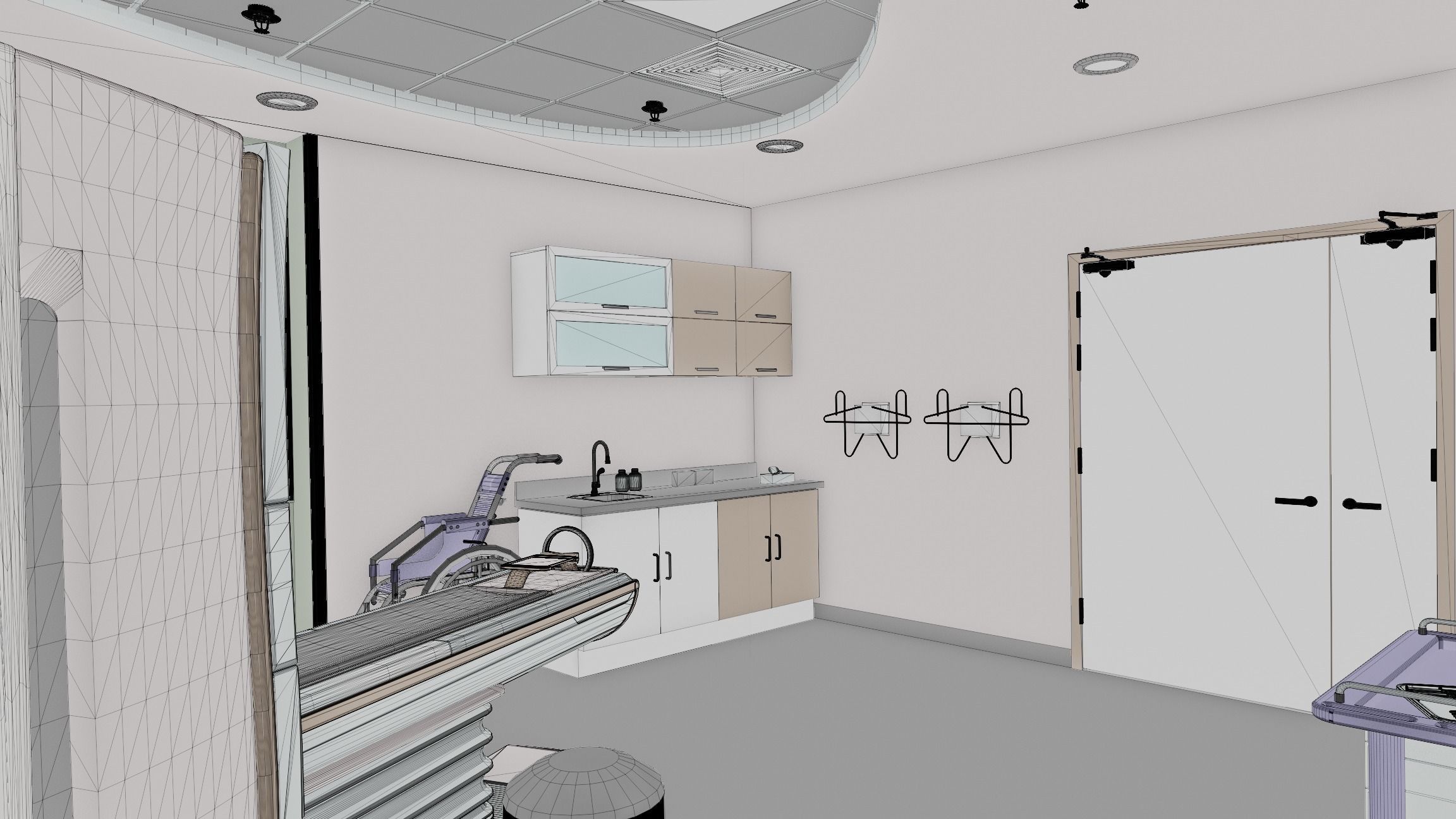 Medical Spaces-Radiology-CT-Scan  Room 3D model_17