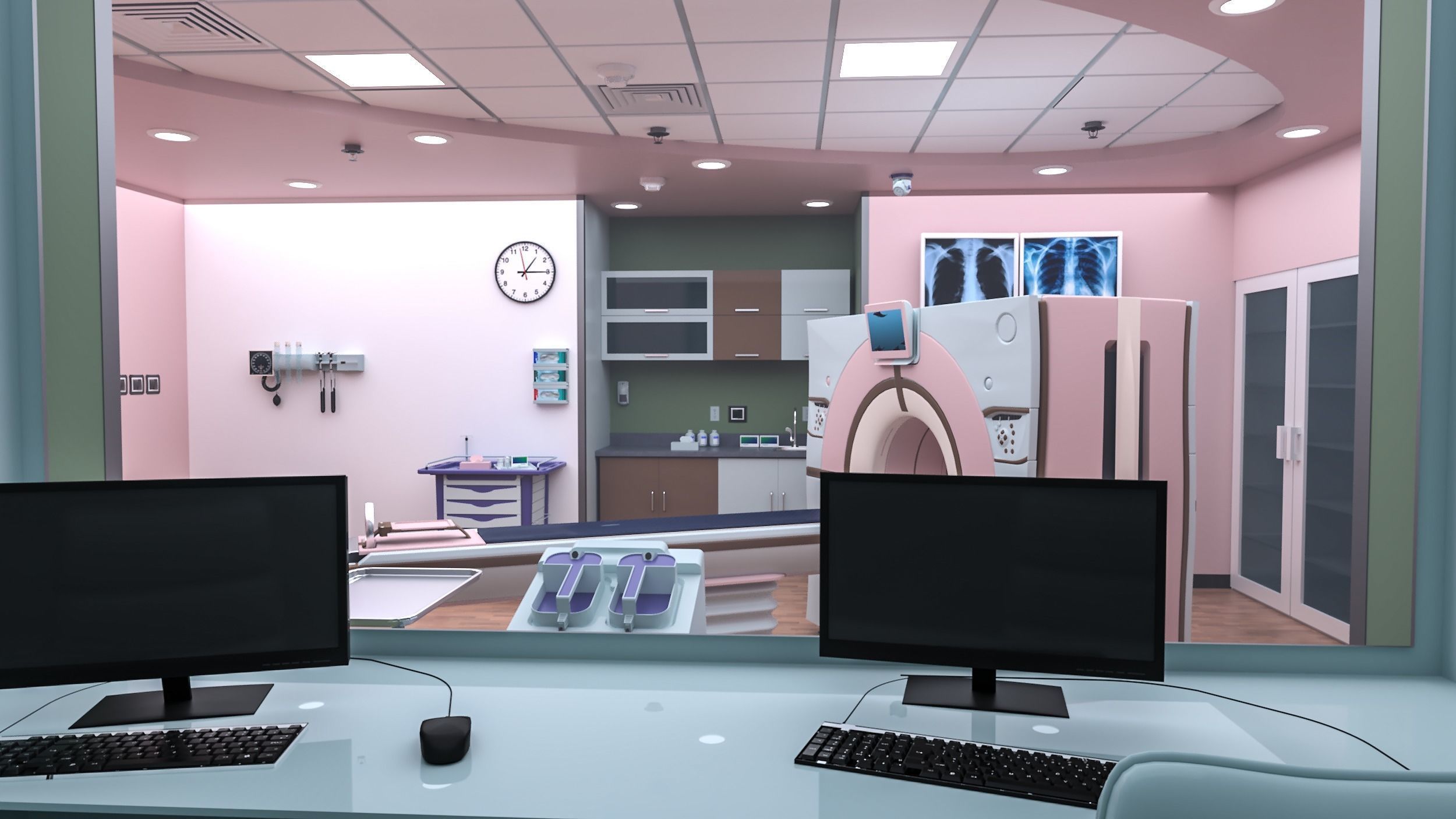 Medical Spaces-Radiology-CT-Scan  Room 3D model_7