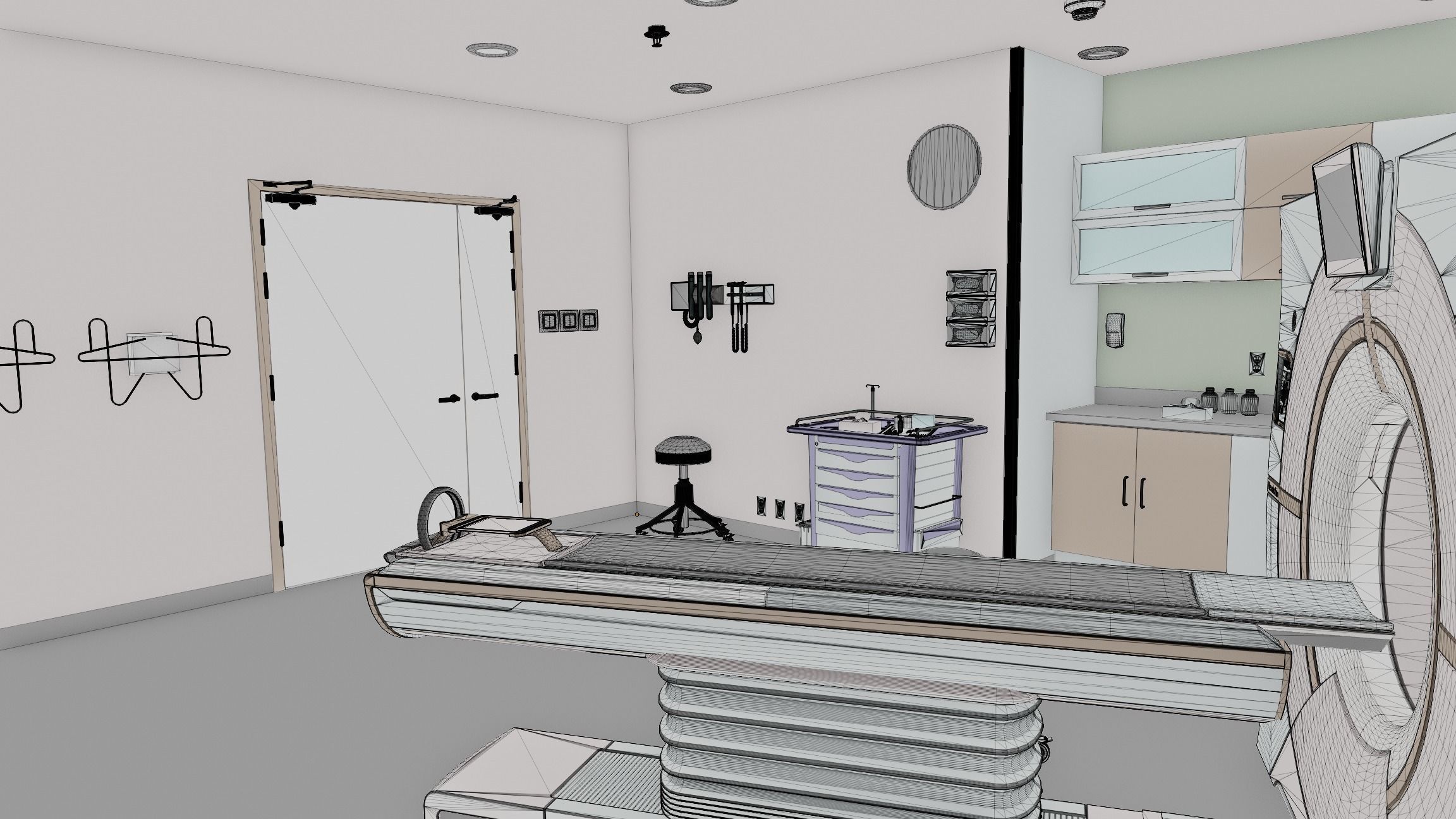 Medical Spaces-Radiology-CT-Scan  Room 3D model_16