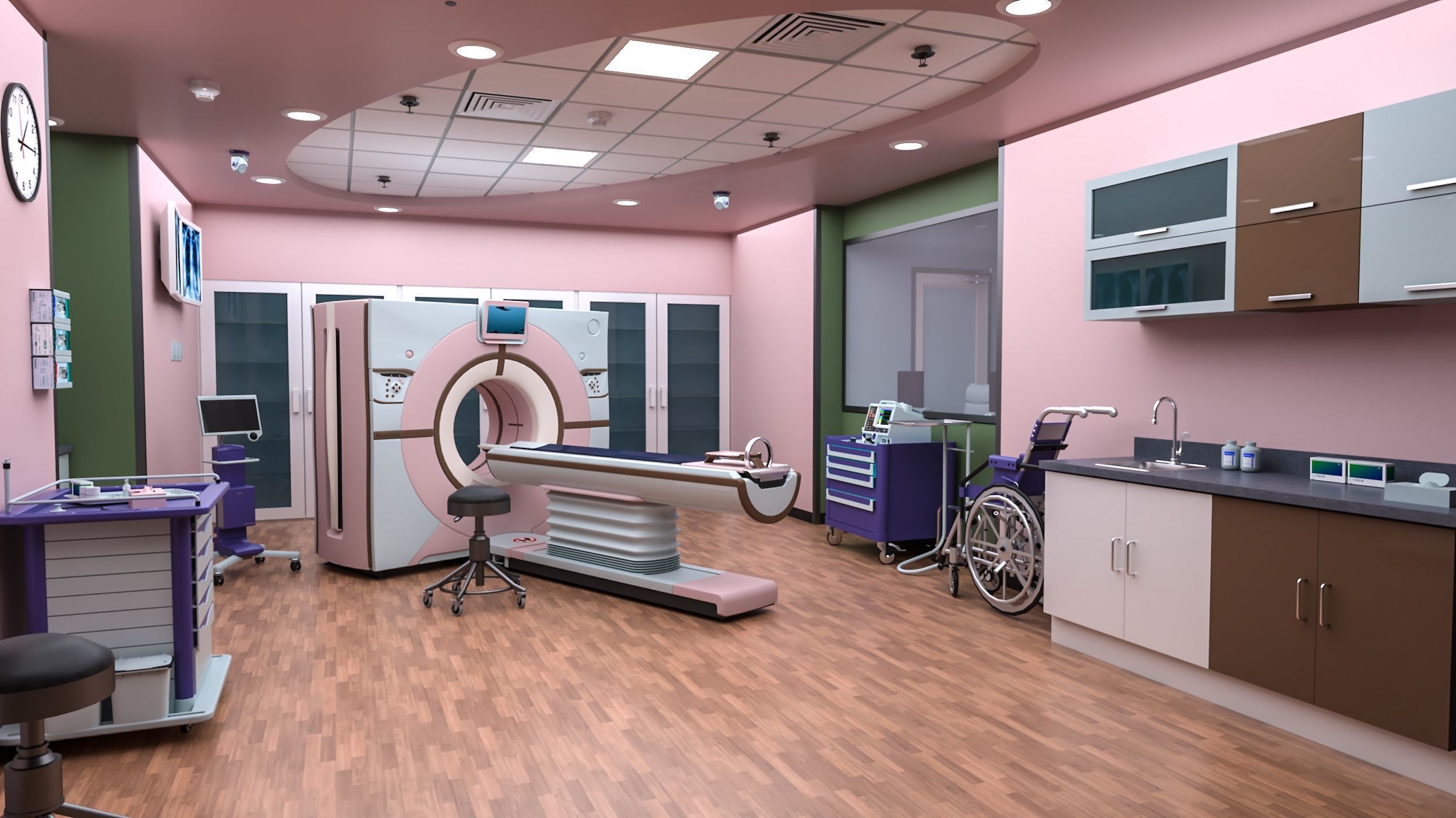 Medical Spaces-Radiology-CT-Scan  Room 3D model_1