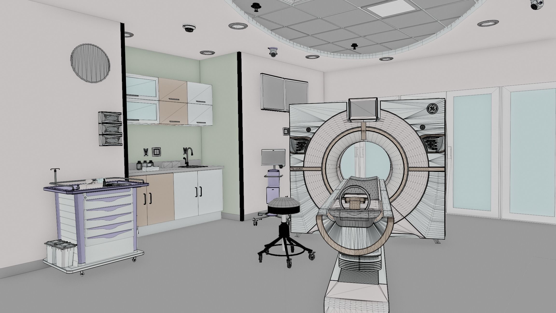 Medical Spaces-Radiology-CT-Scan  Room 3D model_15