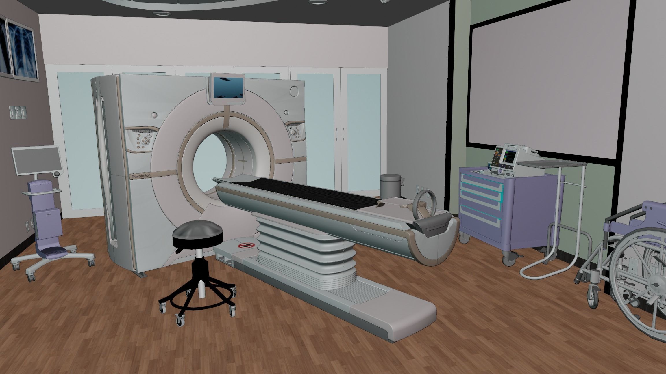 Medical Spaces-Radiology-CT-Scan  Room 3D model_8