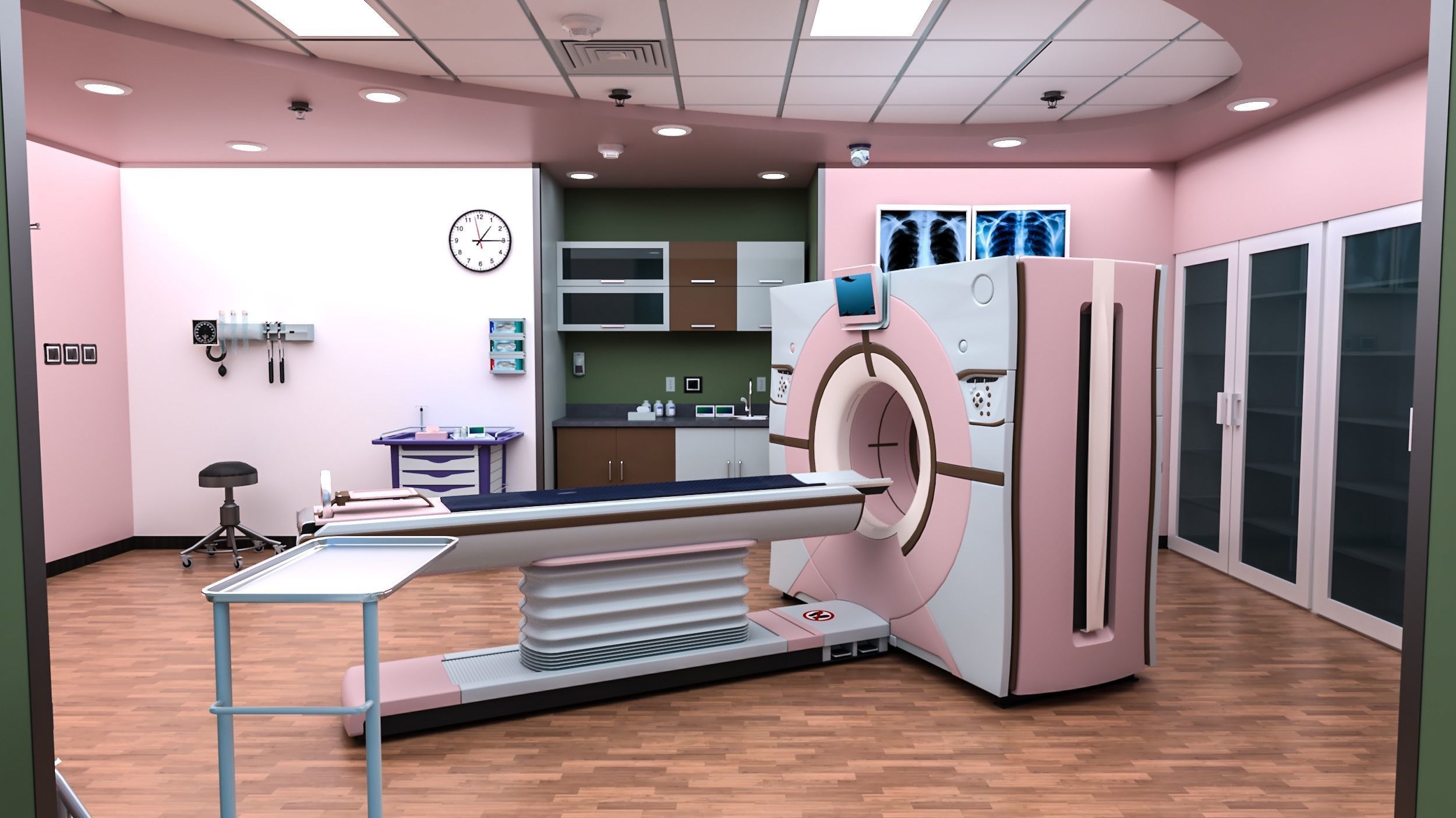 Medical Spaces-Radiology-CT-Scan  Room 3D model_5
