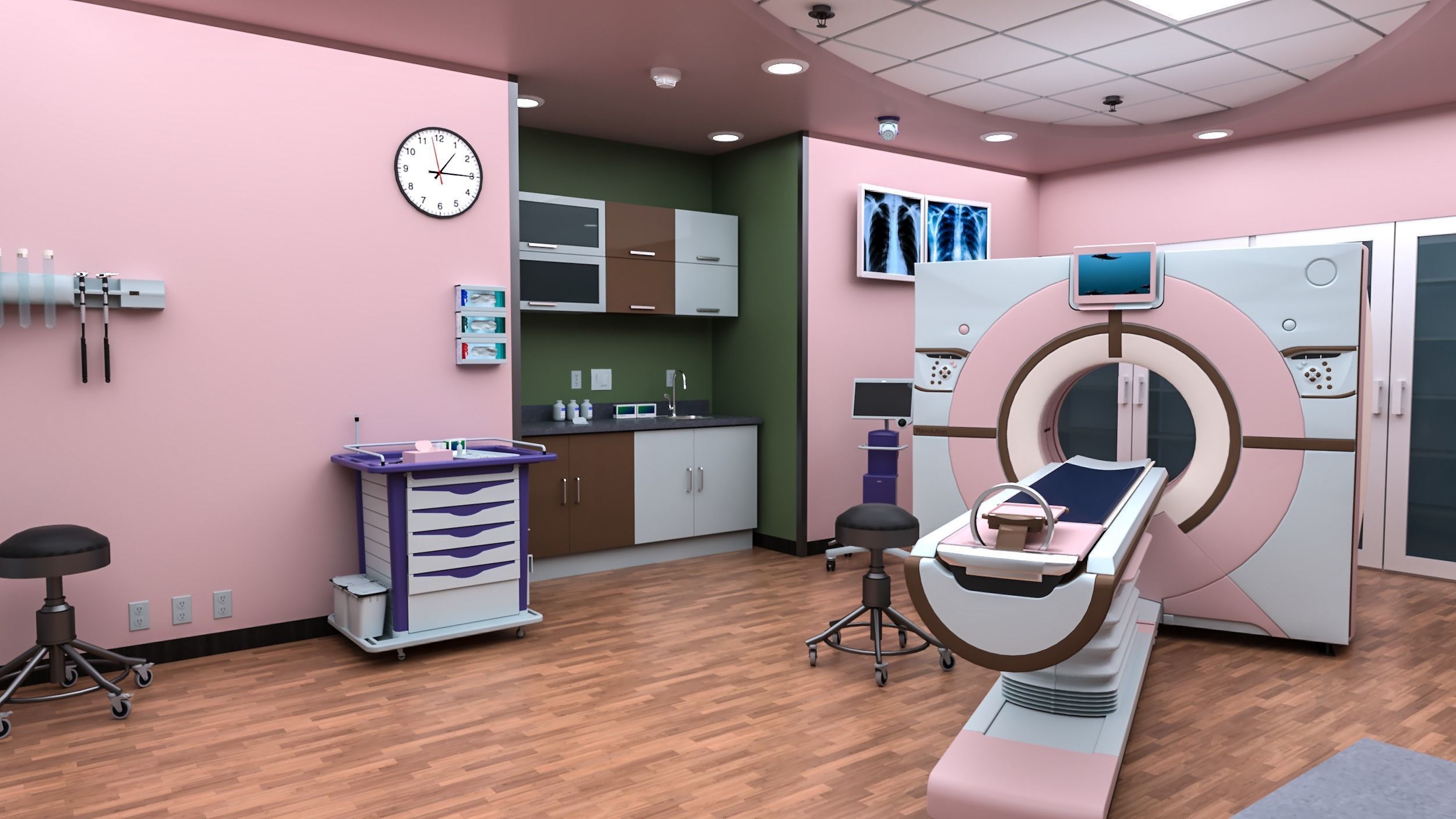 Medical Spaces-Radiology-CT-Scan  Room 3D model_3