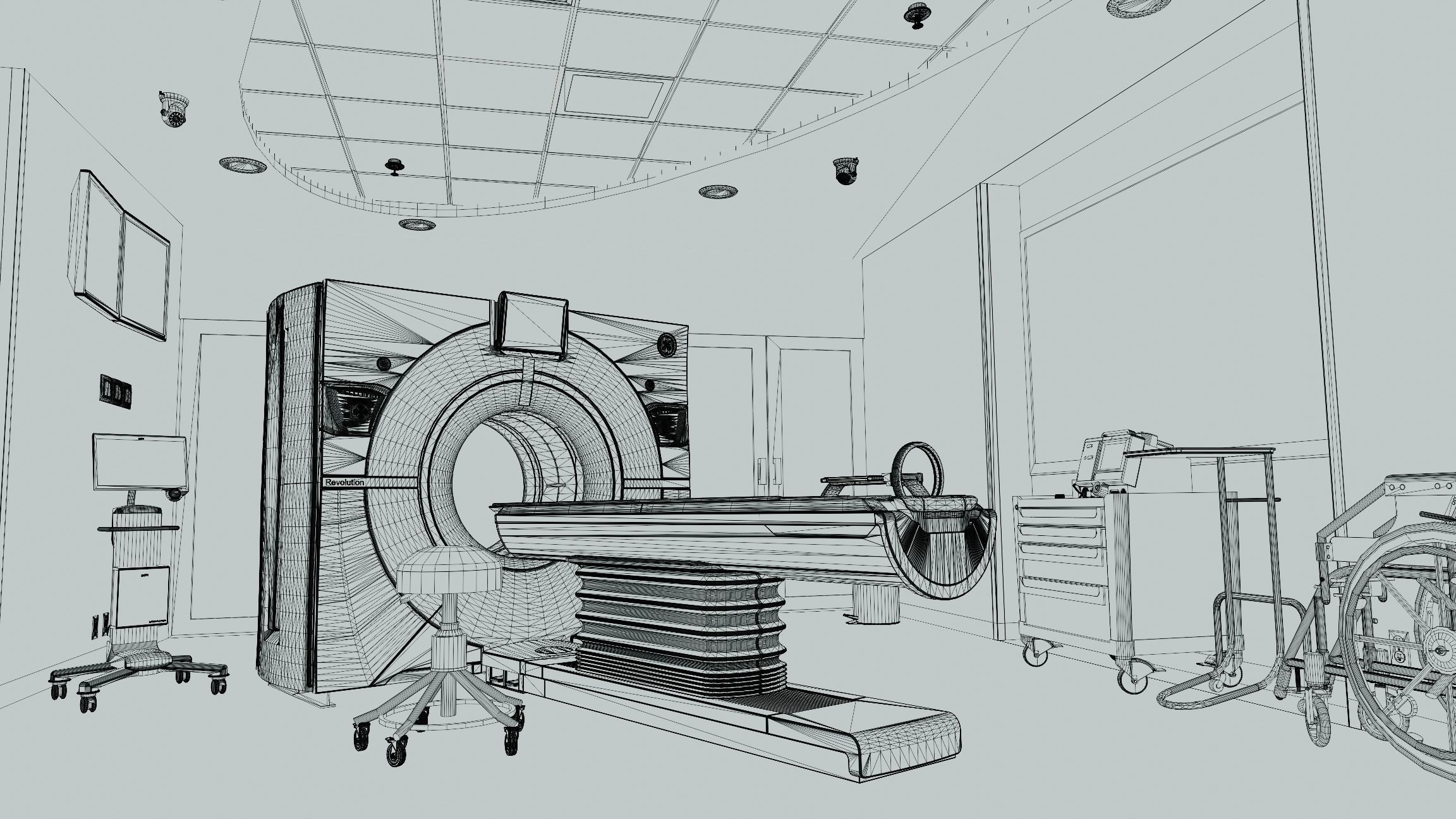 Medical Spaces-Radiology-CT-Scan  Room 3D model_11