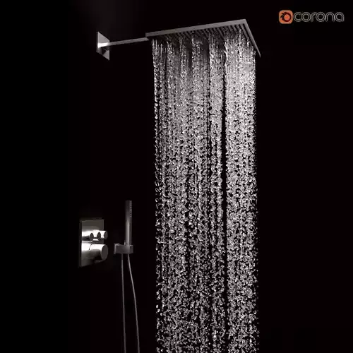 Shower head with water falling from it